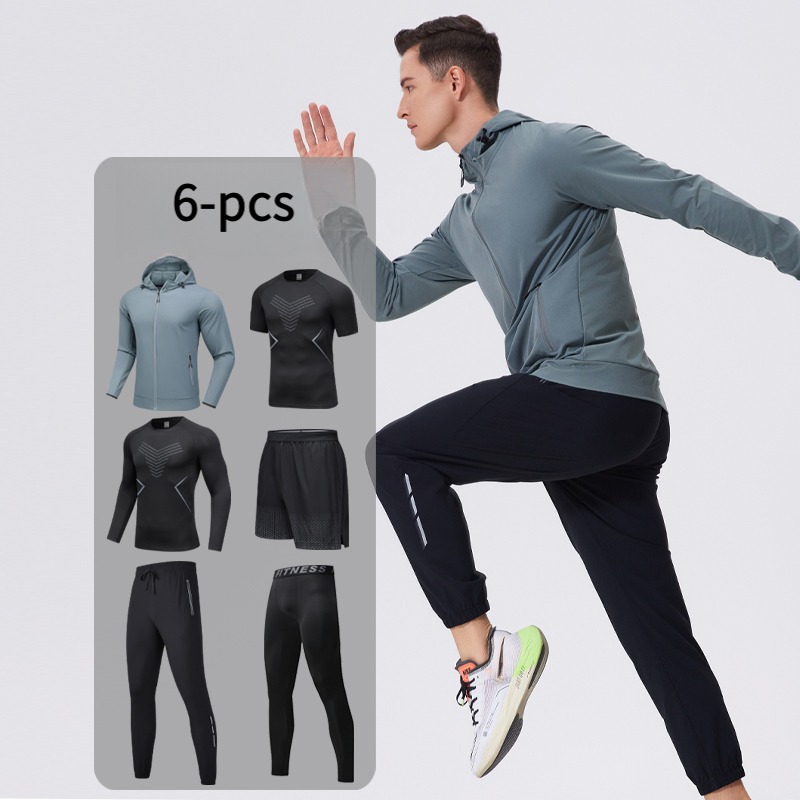 남성용 6피스 스포츠웨어 세트 후드 포함 통기성 캠핑  - Cycling Gear Outfit 리뷰 및 가격