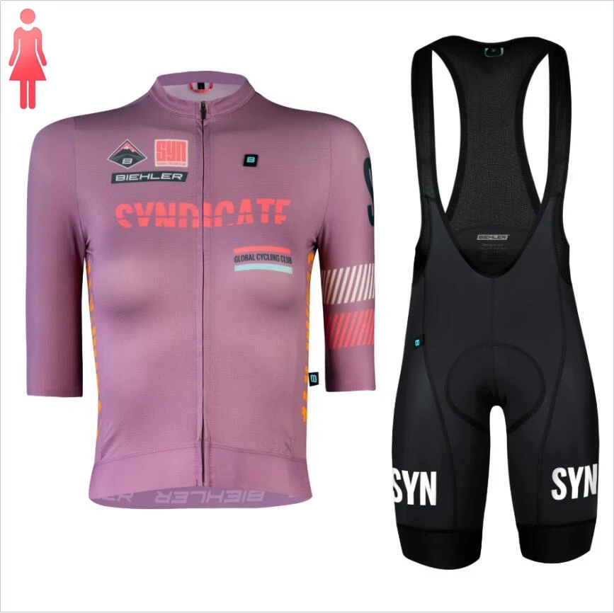 SYN 보라색 반팔 저지와 레드 빕 반바지 슬림핏 레이 - Cycling Gear For Sale 리뷰 및 가격